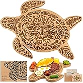 PUICIO Sea Turtle Shaped Charcuterie Board Acacia Wood Cutting Board, Kitchen Gifts for Mom, Grandmas, Sea Turtle Lovers,Turtle Cheese Bread Board for Housewarming Party