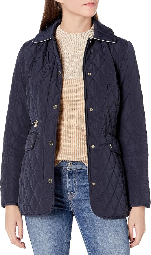 Jones New York womens Quilted Jacket With Hood at Amazon Women's Coats Shop