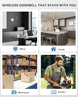 TECKNET Wireless Doorbell Battery Powered RGB Light IP66 400m Range view 7