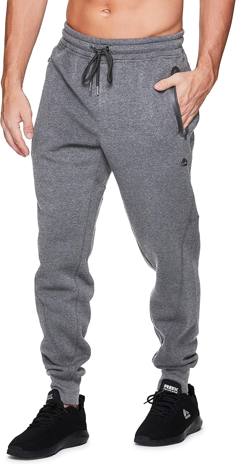 RBX Active Men's Athletic Fleece Lined Tapered Jogger Sweatpant with Pocket at  Men’s Clothing store