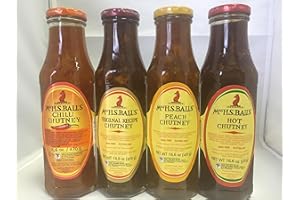 MRS H S BALLS CHUTNEY Mrs Balls Variety Sampler Selection of 4 flavors Original,Peach,Hot ,Chilli Chutney South African