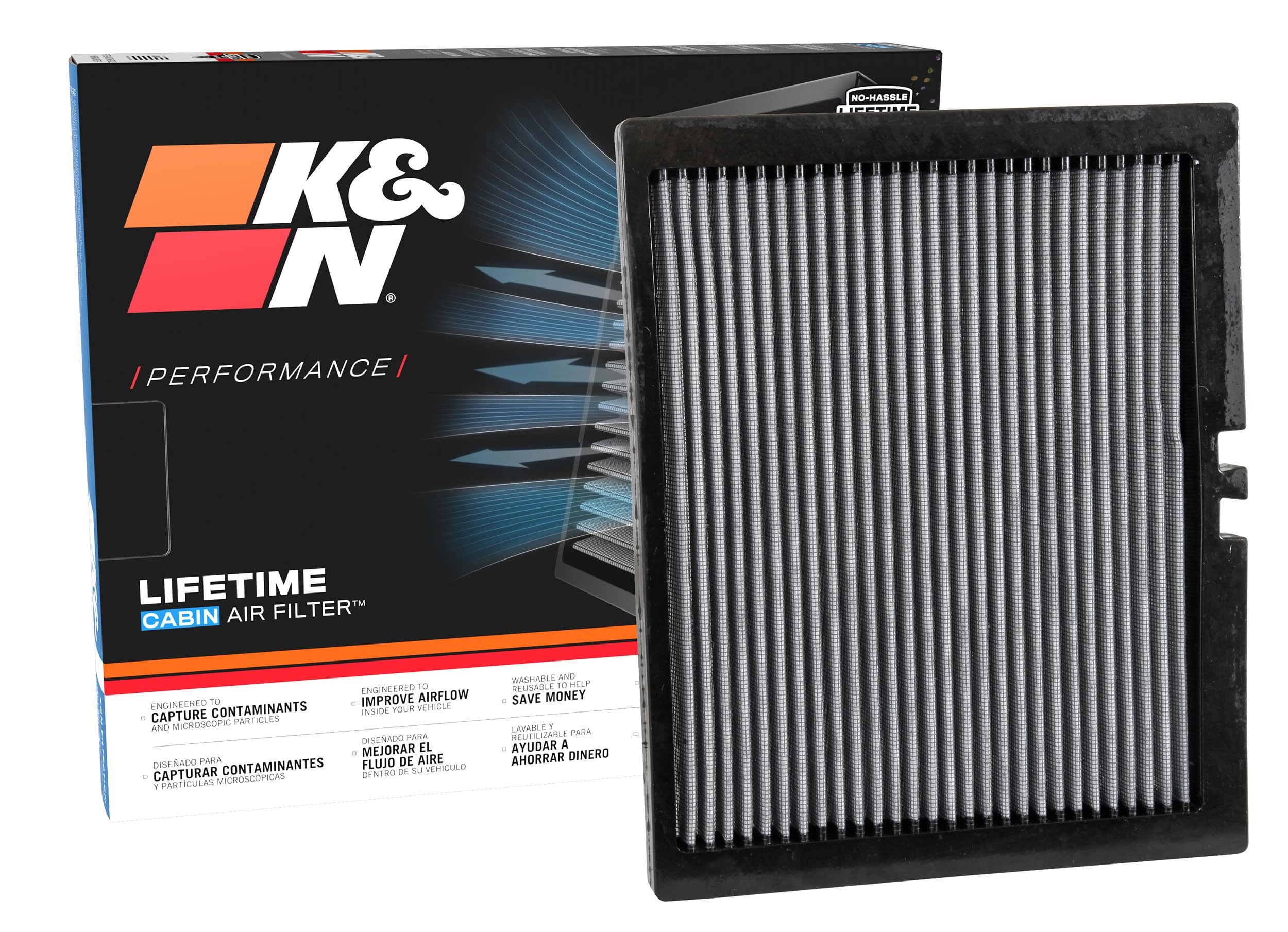 K&N Cabin Air filter compatible with Ford Edge, Fusion, Galaxy, Mondeo, S-Max, Lincoln MKZ, MKX 2013- (VF2050)