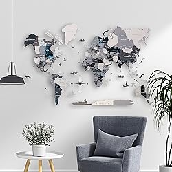 3D Wood World Map – 3D Wall Decor with Wood Map