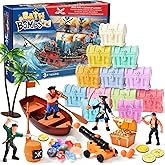 Toylink Bath Bombs for Kids with Diving Gem Toys Inside, 12 Pack Treasure Chest Bath Bombs with Surprise Pirate Accessories Pretend Playset, Handmade Bubble Bath Fizzies Birthday Christmas Gift Set