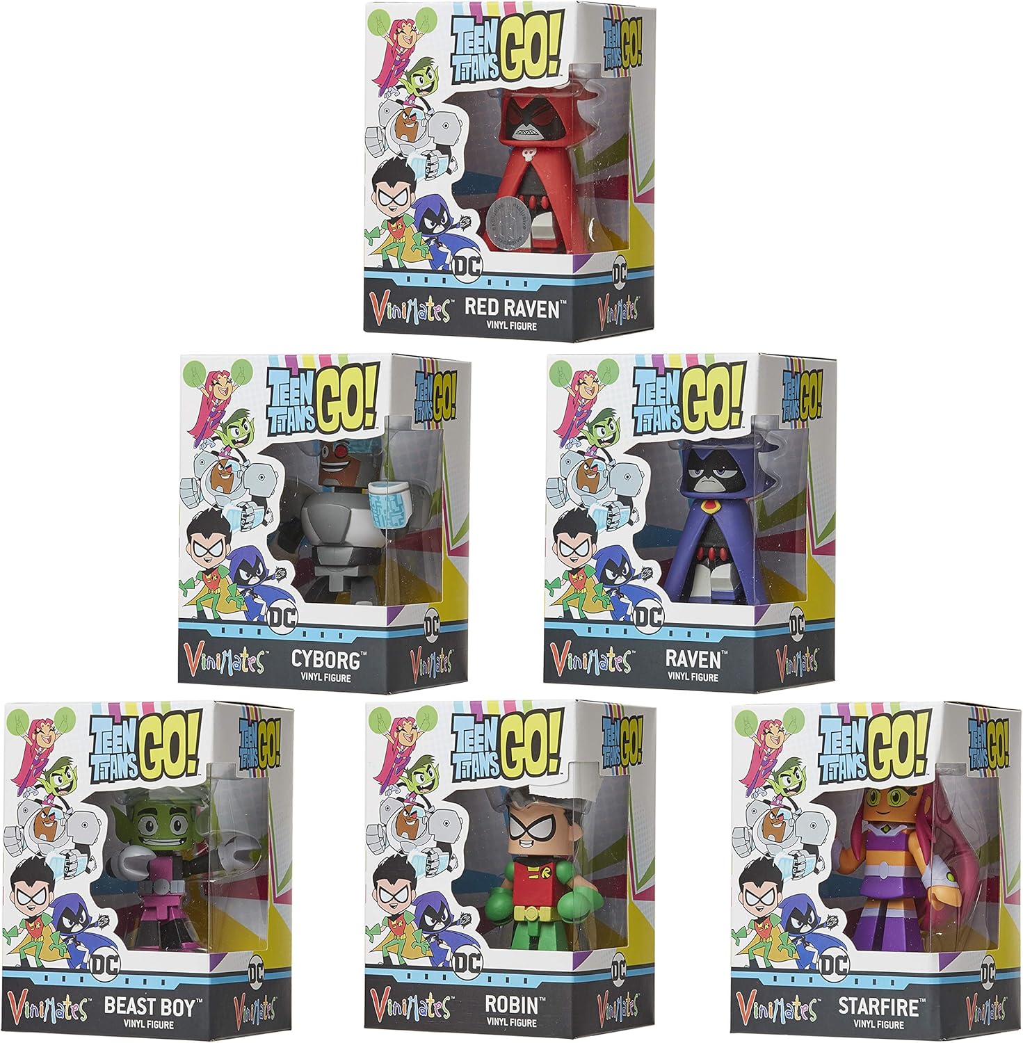 Amazon ティーンタイタンズゴー おもちゃ 正義リーグビーストボーイサイボーグスターファイアロビンレイヴンを含む6パックミニフィギュア 映画用コレクタブルフィギュアセットキッズ 1アクションフィギュアギフトガールズアンドボーイズ おもちゃ おもちゃ