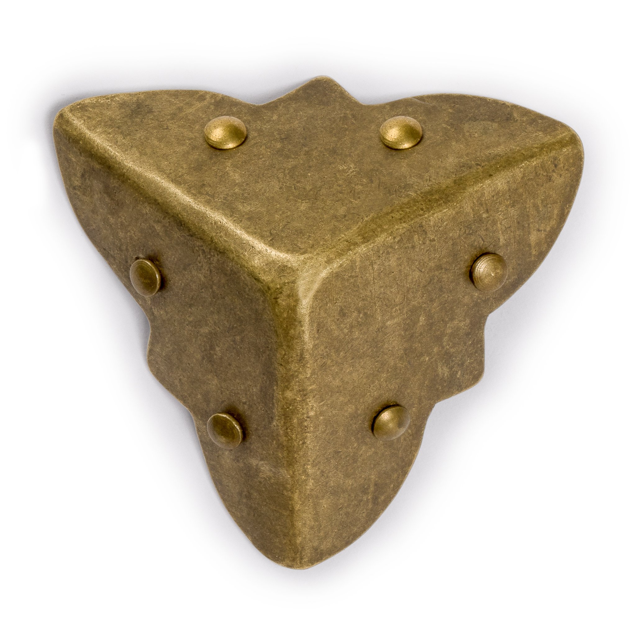 Photo 1 of Brass Three-Sided Corner Plate – Set of 2, 2", by Hardware Philosophy