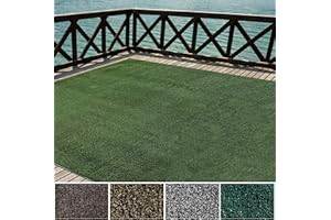 iCustomRug Indoor/Outdoor Turf Carpet, Sythentic Grass in Lawn Green 12'X12' Low Pile Artificial Grass with No-Fray Bound Pre-Finished Edges