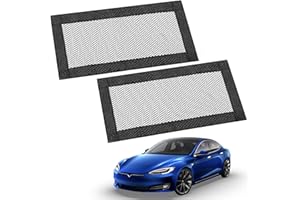 FEAOXYO 2Pcs Backseat Air Vent Cover for Tesla Model 3 & Model Y 2017-2025, Rear Seat Airflow Outlet Protector with Upgraded Mesh Cloth and Velcro, Car Air Vent Accessories Fits Highland & Juniper Models