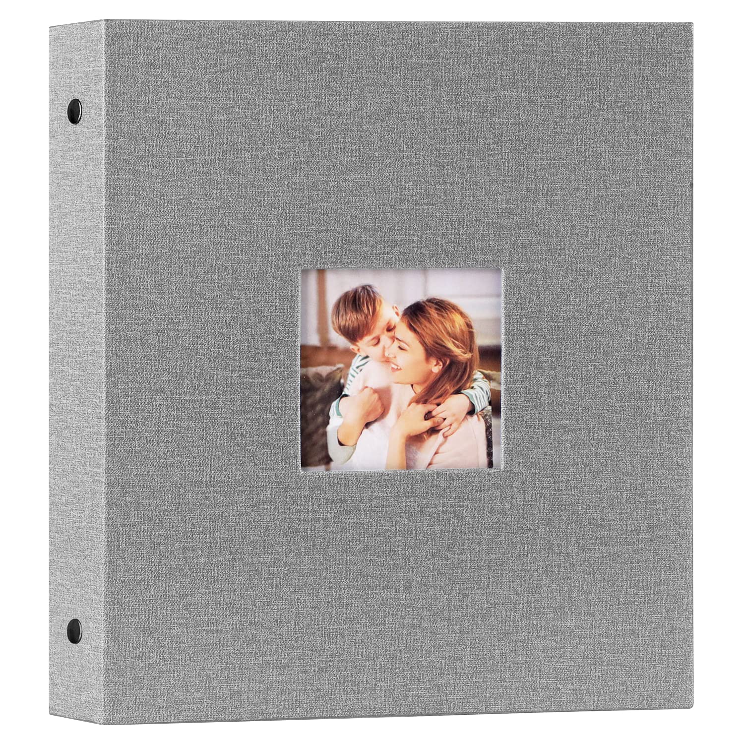 Lanpn Photo Albums 7x5 Pockets, Linen Slip in Top Loading Photo Album Holds 200 Portrait 13x18cm Pictures (Grey)