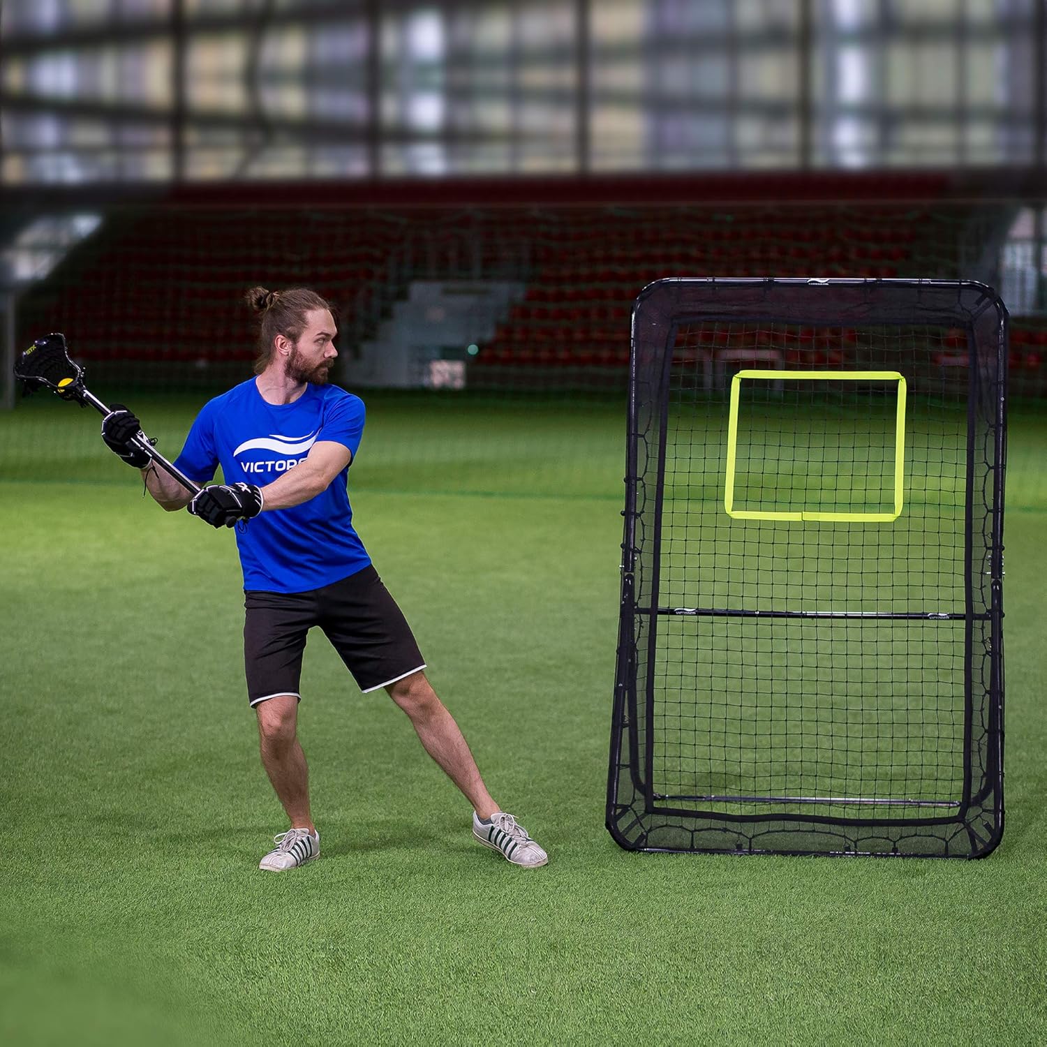 Victorem Lacrosse Rebounder - Bounce Back, Pitch Back Rebounder for Lacrosse, Baseball and Softball Training with Extra Net : Sports & Outdoors