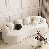 ONEMMLION 107" Modern Curved Sofas for Living Room, Cream White | Chenille Oversized Plush 4-Seater Boucle Cloud Couch with Extra-Deep Seating for Small Spaces, Apartment