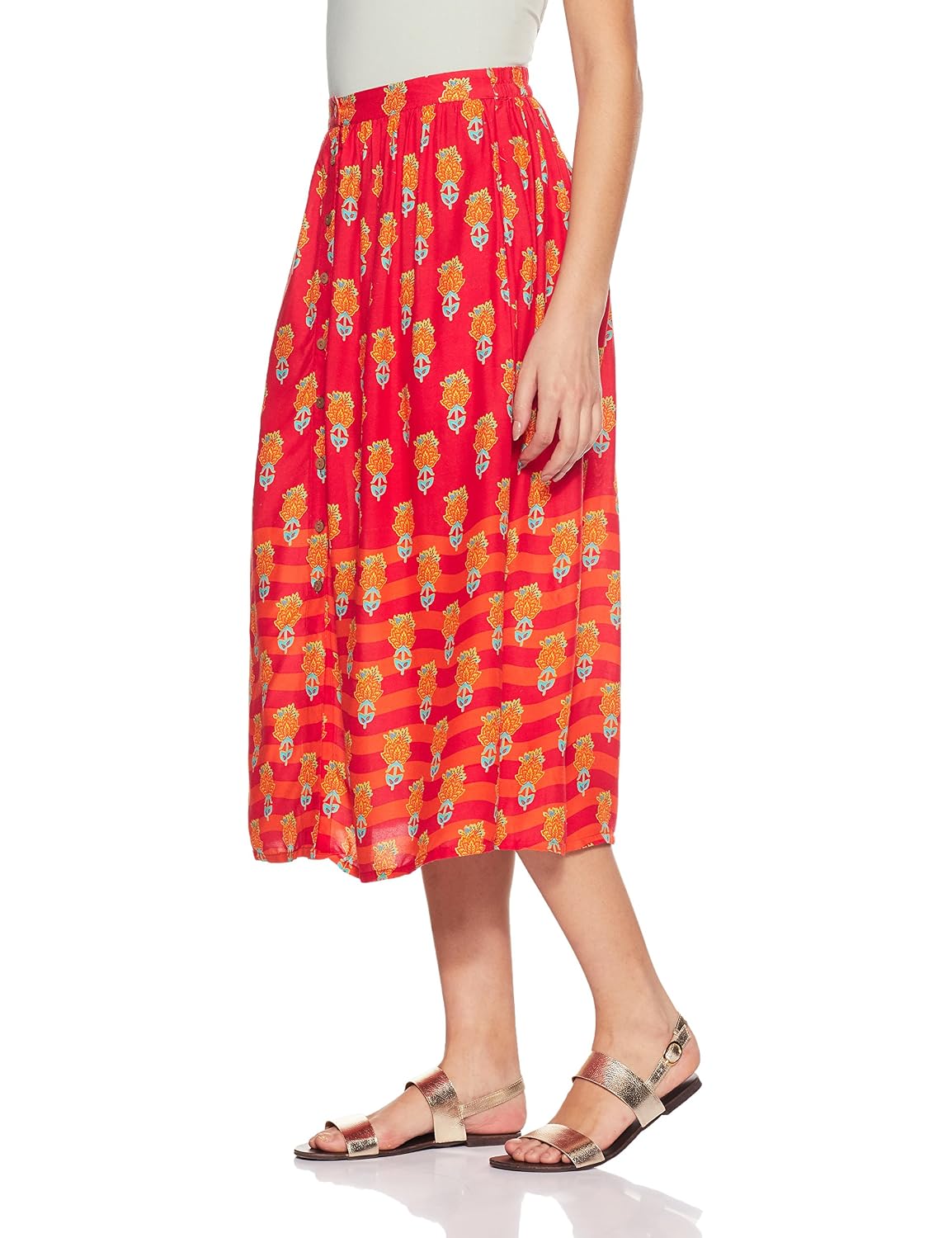 global desi women's a-line midi skirt