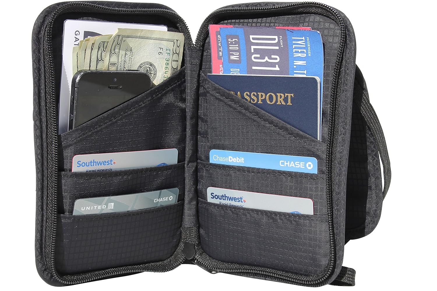 travel document holder neck