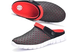Hsyooes Mens Womens Mules & Clogs Garden Shoes Summer Breathable Mesh Slippers Non-slip Outdoor Beach Sandals Unisex