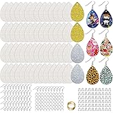 SHUANGART 60 Pcs Sublimation Earring Blanks Double-Sided Superfine Glitter Teardrop Shape, Unfinished Faux Leather Earrings with Sublimation Paper for Christmas DIY Jewelry Making (Gold & Silver)