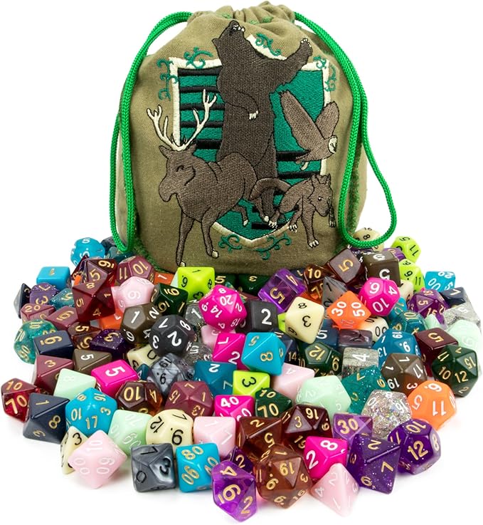 Wiz Dice Bag of Tricks Collection of 140 Polyhedral Dice in 20