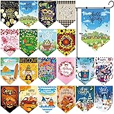 VitalCozy 20 Pieces Seasonal Garden Flags Set Holiday Outside Double Sided Yard Flags for Valentine Mardi Gras New Year All Festive Outdoor Lawn Decor