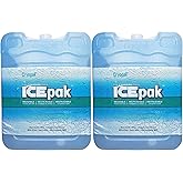 2pk - Medium Reusable Cooler Ice Packs (7.5 x 5.75 x 1.75 inch) for Lunch Box, Freezer, Camping, Picnic, Hunting Bag, Fishing