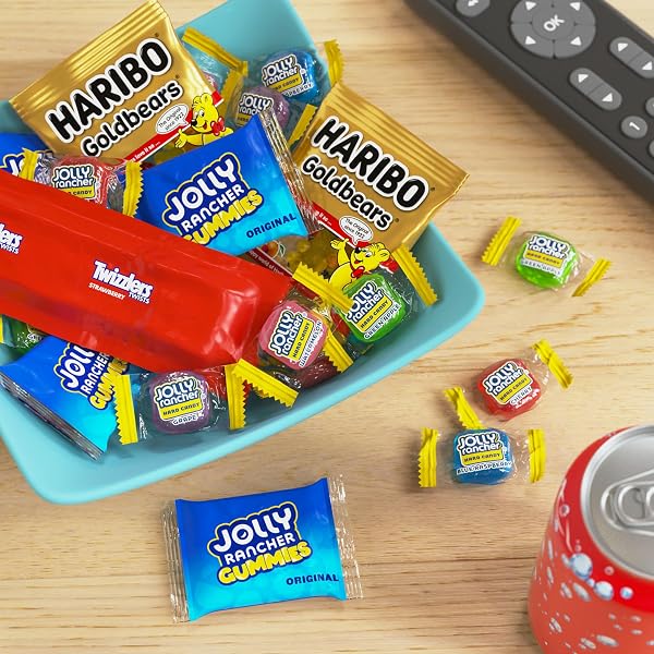 HARIBO, JOLLY RANCHER AND TWIZZLERS ASSORTED FRUIT FLAVORED CANDY PARTY PACK, 31.4 OZ