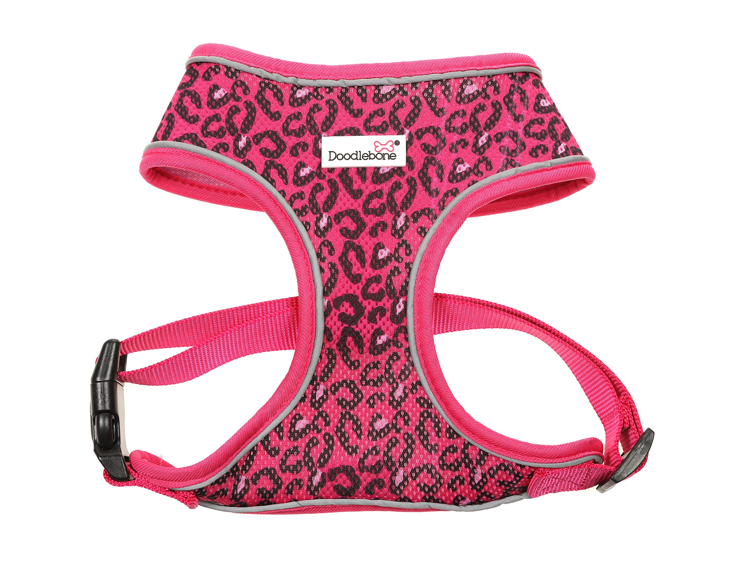 Doodlebone Originals Pattern Airmesh Dog Harness (Bright Leopard, 4)