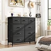 Jocoevol Fabric Dresser for Bedroom with 9 Drawers - Sturdy Steel Frame, Wooden Top & Easy Pull Chest of Drawers with Fabric 