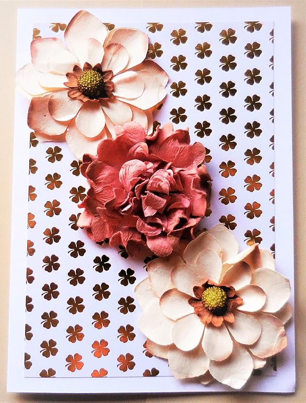 Floral Blank Greeting Card Handmade