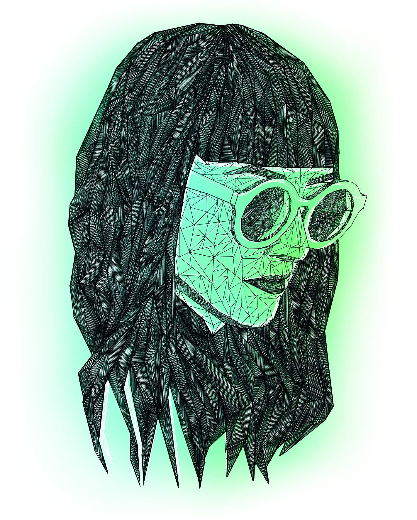 Komar Wall Painting, Polyvinyl Chloride (PVC), Green, Black, White, 40 x 50 cm