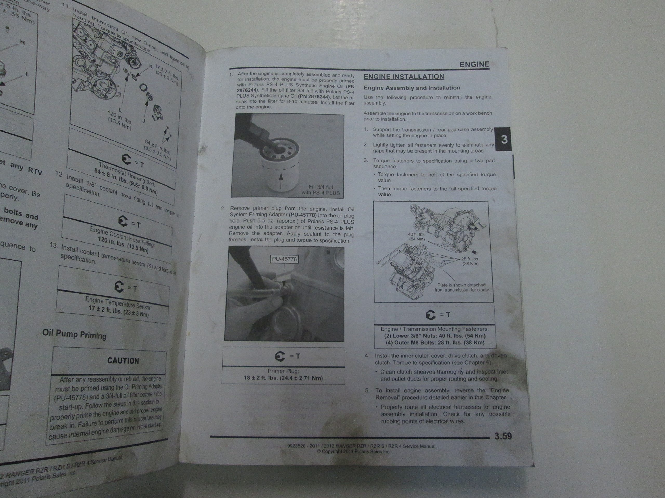 2011 2012 Polaris Ranger RZR 800 Service Repair Manual WORN STAINED FACTORY  OEM: Polaris: Amazon.com: Books