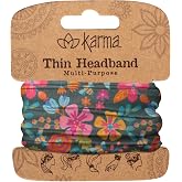 Karma, Thin Headband for Women, Fabric Headband and Stretchy Hair Scarf, Bee