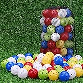 Coopay 50/100/200 Pack Practice Golf Balls, 42mm Plastic Golf Training Balls with a Drawstring Bag Hollow Sports for Swing Practice Driving Range Backyard Home Indoor Outdoor Use