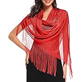 vimate Sparkling Metallic Shawls and Wraps for Evening Party/Wedding/Formal Dresses (With Free Buckle)