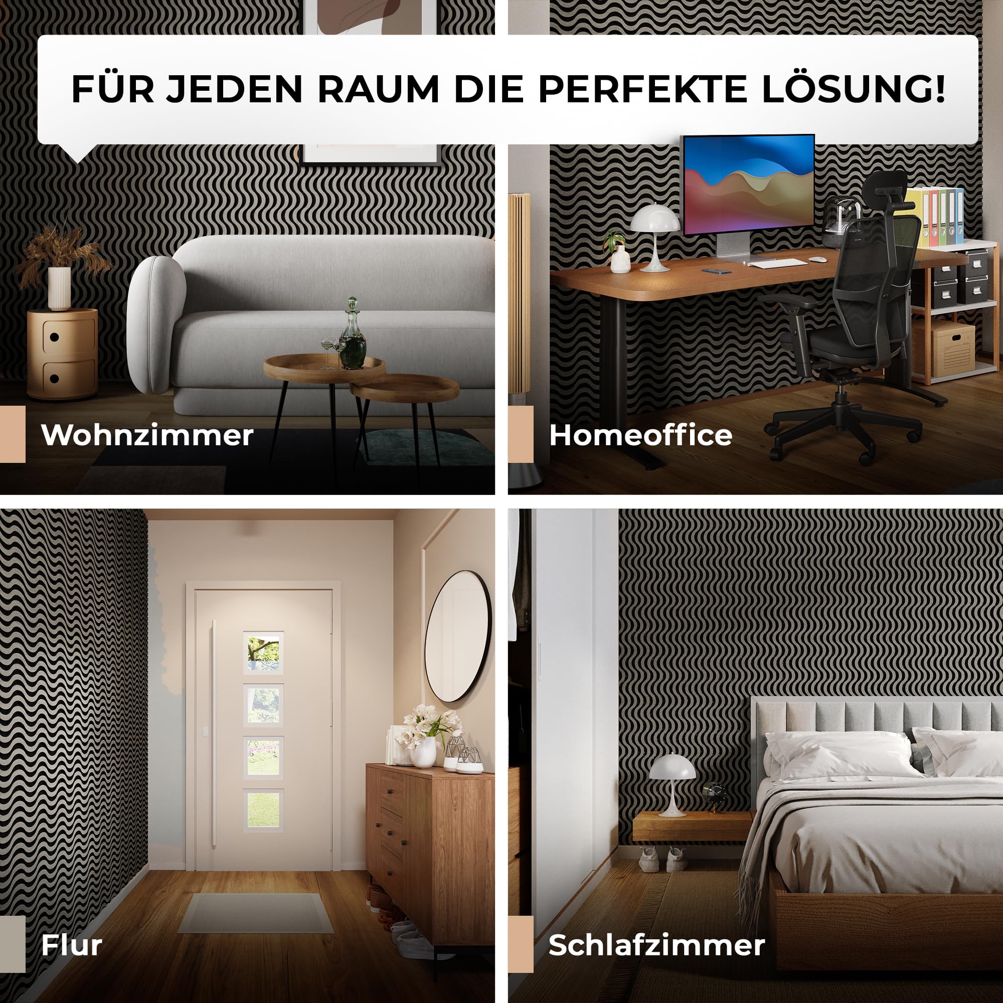 Good Materialzz® ,Wandpaneele, Akustikpaneele,115x60x5 cm (2er set), 3d Wandpaneele Selbstklebend, Wandverkleidung Innen, Paneele Wand, Akustikpaneele Selbstklebend, Schallschutzplatten, Eiche 4