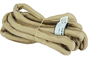 CHENANGO SUPPLY USA Made VR4 X 12' Tan Slings 4'-30' Lengths in Listing, Double PLY Cover Endless Round Poly Lifting Slings, 10,600 lbs Vertical, 8,500 lbs Choker, 21,200 lbs Basket (USA Poly) (12 FT)