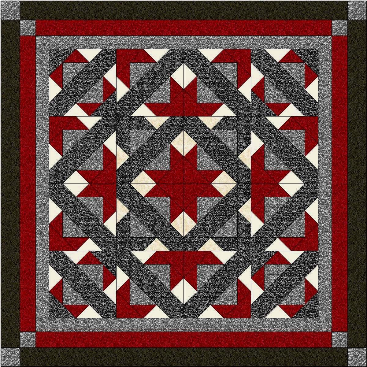 Amazon.com: Easy Quilt Kit Path to the Stars!! Red, Black, Gray/Expedited  Shipping