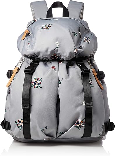 Amazon スーパーハッカ Super Hakka Glanta 小花 ドット 刺しゅう リュック F グレー 花柄 グレンタ Super Hakka スーパーハッカ レディース