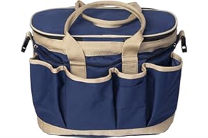 Huntley Equestrian Deluxe Grooming Bag Perfectly Designed Easy Access Multi Pocket Zipper Top Closure Double Handles Shoulder Strap Exterior Pockets