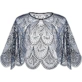 BABEYOND 1920s Shawl Wraps for Women, Sequin Beaded Shawls and Wraps for Evening Dresses Party