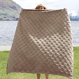 Bedsure Fleece Throw Blanket Soft Checkered 130x170 cm Brown view 2