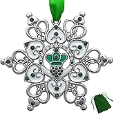 Irish Christmas Ornament - Claddagh - Irish Snowflake - Filigree Metal and Jewels - Gift-Storage Bag Included Measures 3" X 3"
