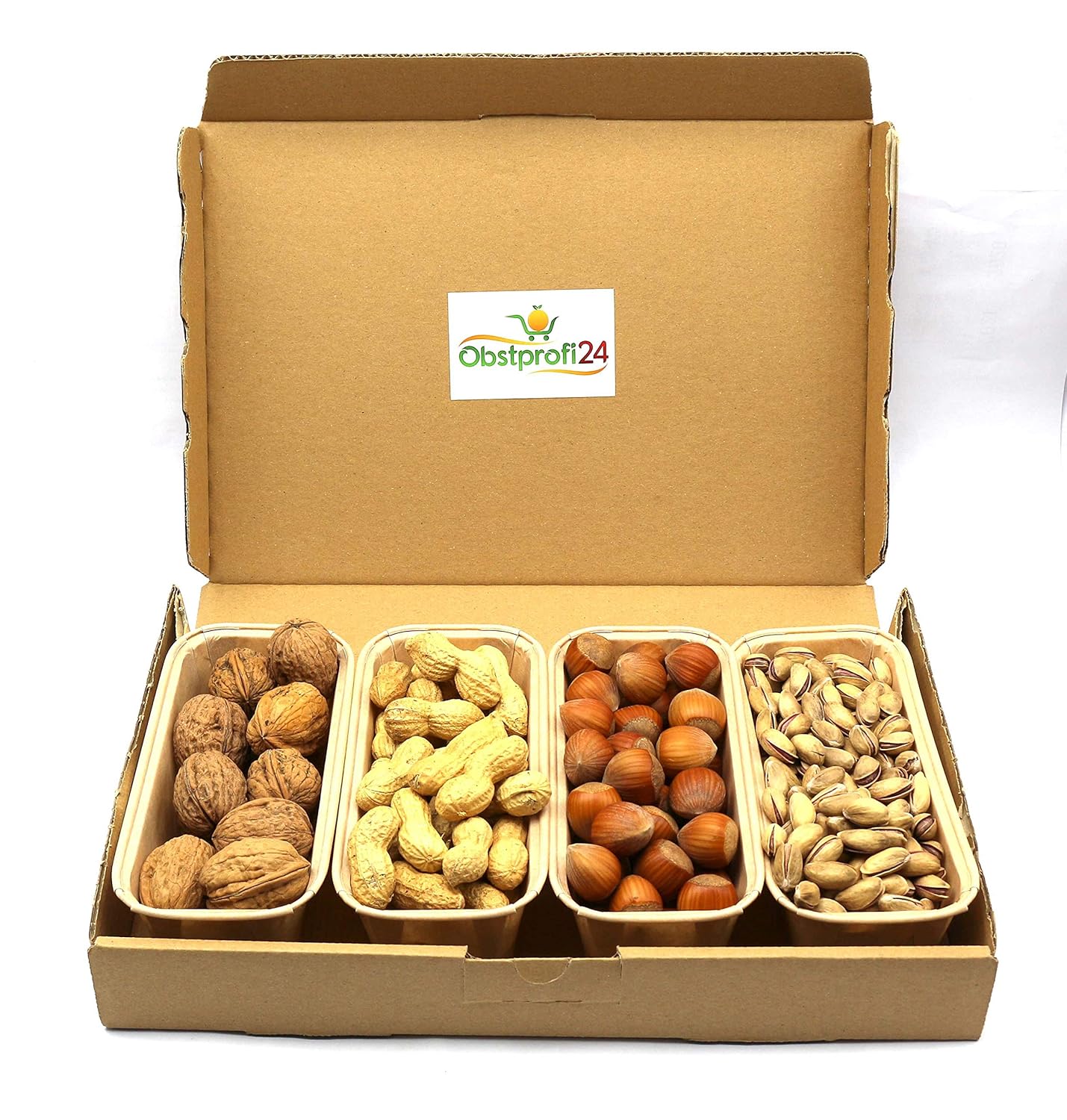 JumboNüsseBox 1kg gemischte Nüsse Walnüsse, Erdnüsse, Haselnüsse mit Schale und gesalzene