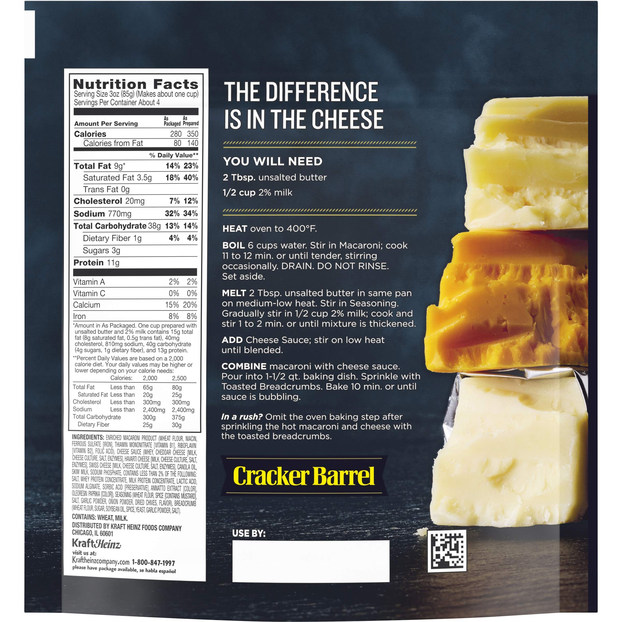 Cracker Barrel Oven Baked Cheddar Havarti Macaroni & Cheese (12.3 oz