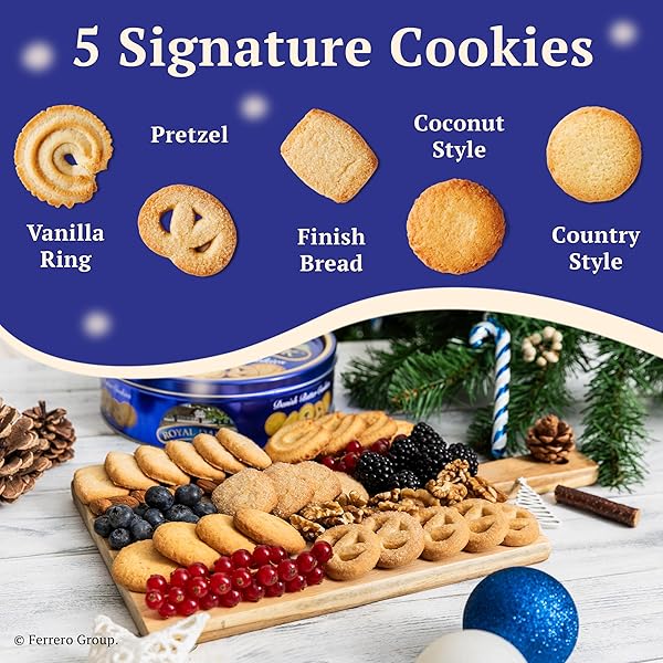 ROYAL DANSK DANISH BUTTER COOKIES, PREMIUM ASSORTED COOKIES IN GIFT TIN, GREAT FOR SHARING AND GIFTING, 12 OZ