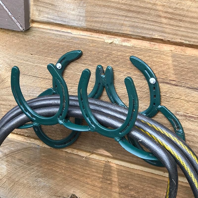 Horseshoe Garden Hose Reel Large Wall Mount Handmade