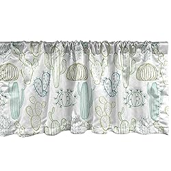 Ambesonne Cactus Window Valance, Prickle Plants