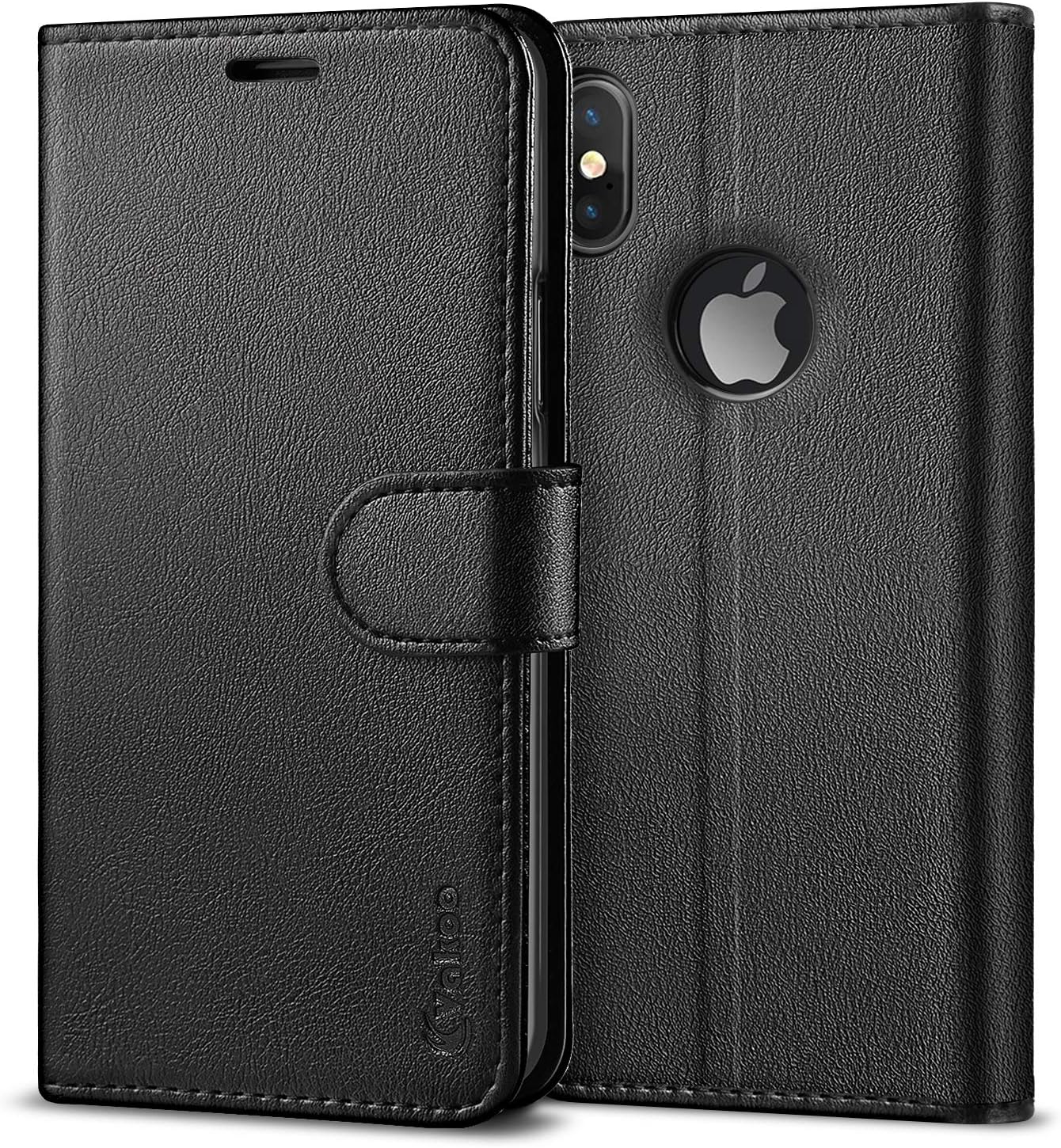 Vakoo Wallet Series Phone Case for iPhone X/iPhone Xs (Black)