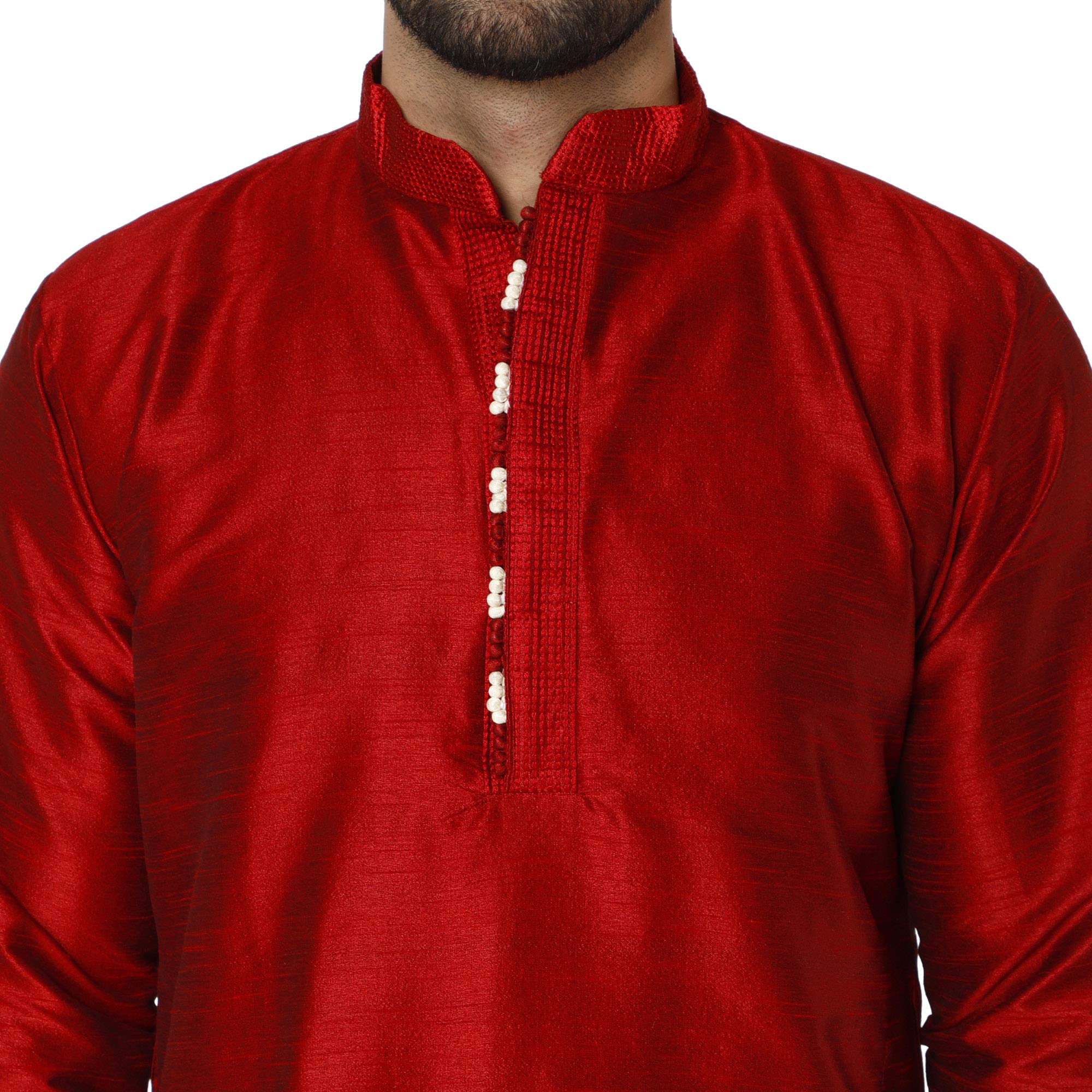 SKAVIJ Men's Art Silk Kurta Pajama Indian