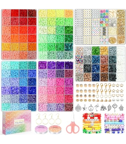 PATIKIL Kit Fabrication Bracelet Perles D'argile, 4000 Pièces