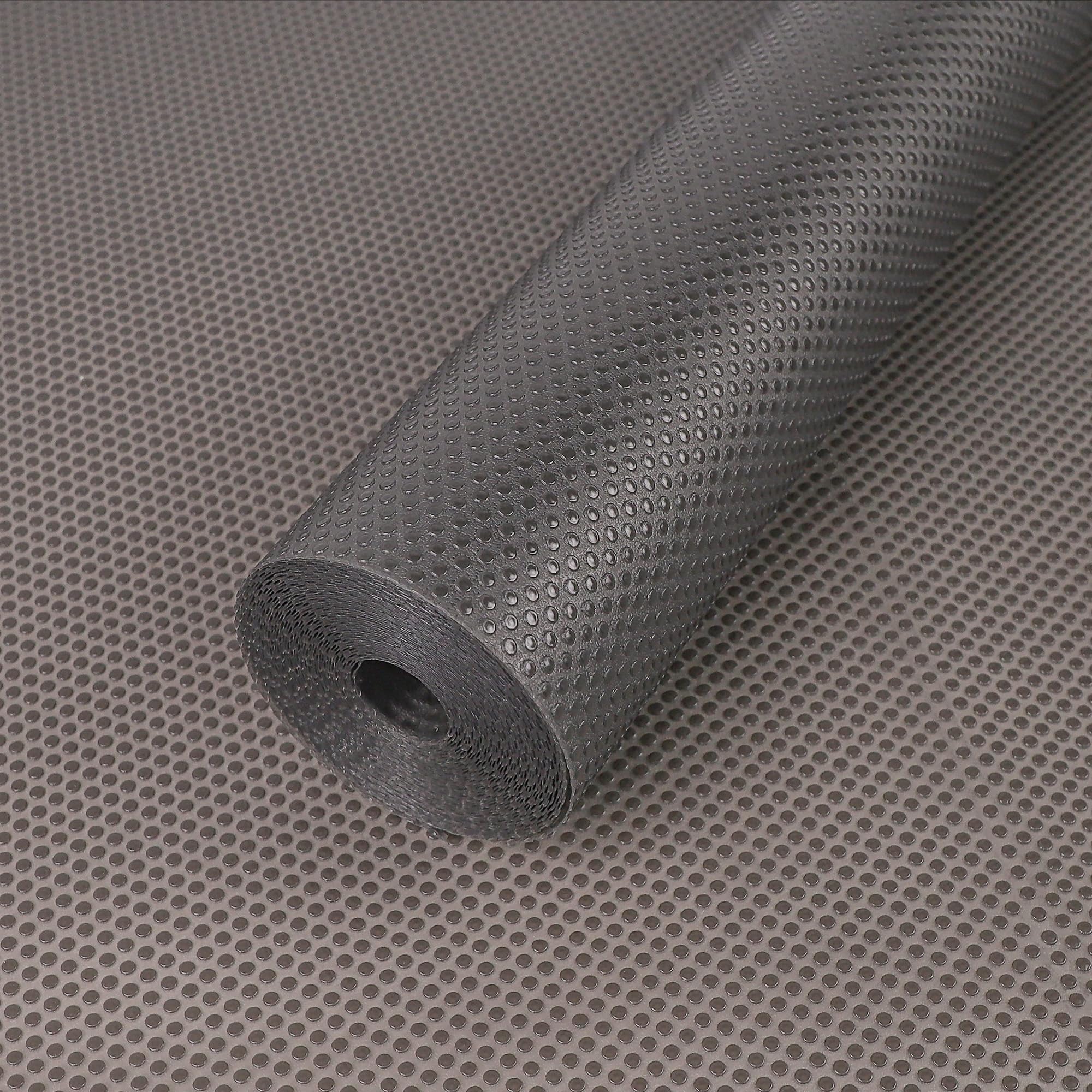 FLPMIX Non-Adhesive Kitchen Cabinet Liner: Waterproof Easy to Cut Small Drawer Shelf Liners - Clear Refrigerator Mat for Cupboard Pantry Shelves - Translucent Grey 12" x 396" Image