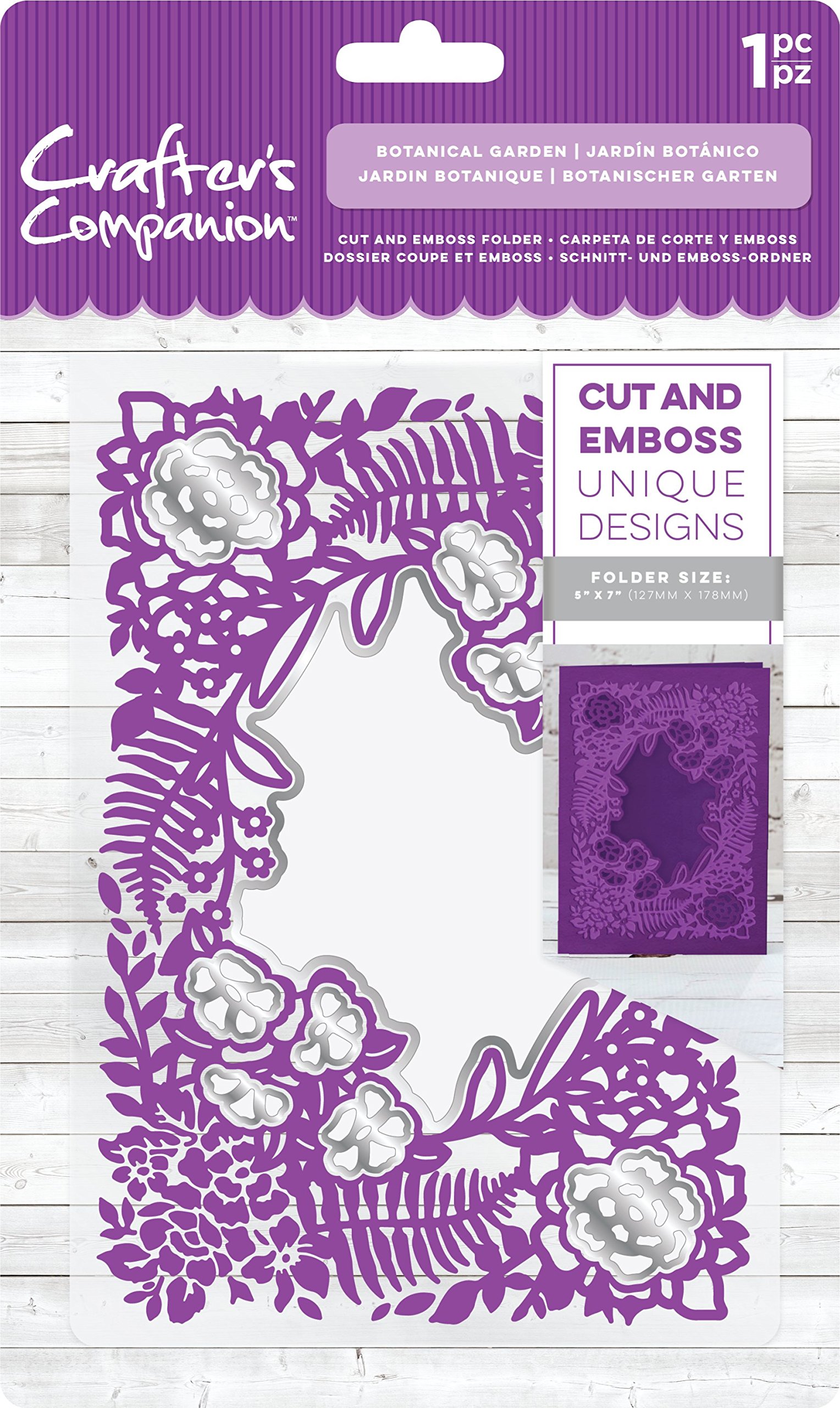 Crafter's Companion Cut And Emboss Folder Botanical Garden, Plastic, Transparent, 25 x 15 x 0.5 cm