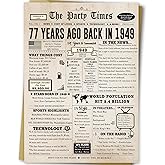 Ziwenhu Funny 77th Birthday Card for Dad Mom,Happy 77 Year Old Birthday Gifts for Grandma Grandpa,Vintage 77th Birthday Wedding Anniversary Card Decoration for Parents Husband Wife